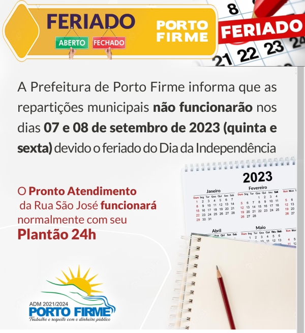 FERIADO DIA DA INDEPENDÊNCIA (REPARTIÇÕES MUNICIPAIS)