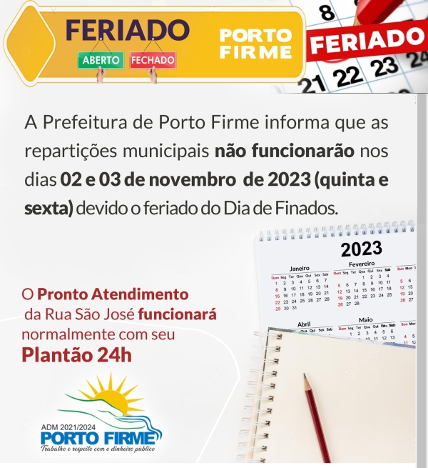 FERIADO DIA DE FINADOS (REPARTIÇÕES MUNICIPAIS)